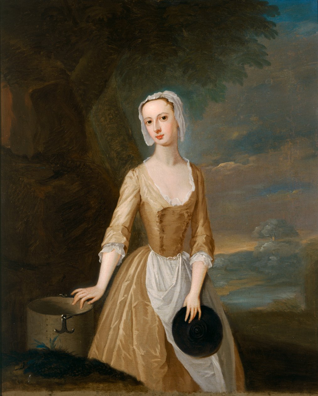 Catherine Hyde, hertiginna av Queensbury som mjölkpiga ca 1770 (olja på duk) av Charles (after) Jervas