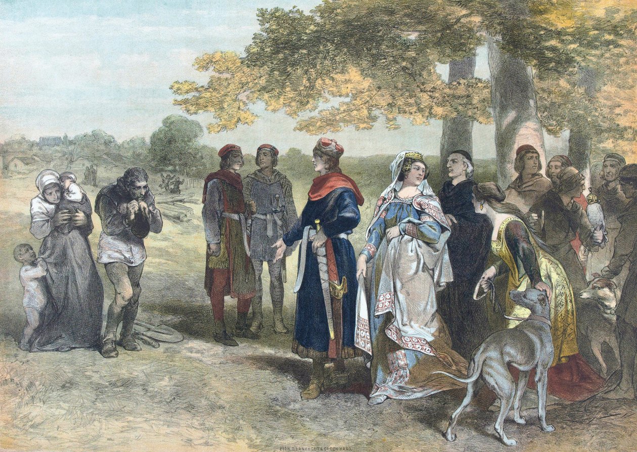 Floris V, greve av Holland och Zeeland. (skriva ut) av Charles (after) Rochussen
