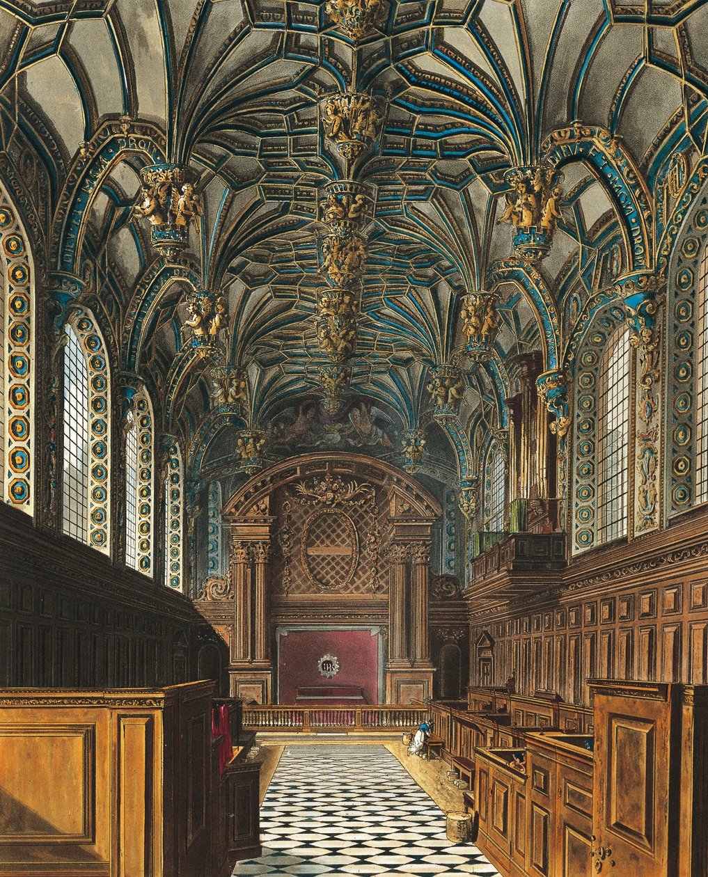 Kapell i Hampton Court Royal Palace av Charles (after) Wild
