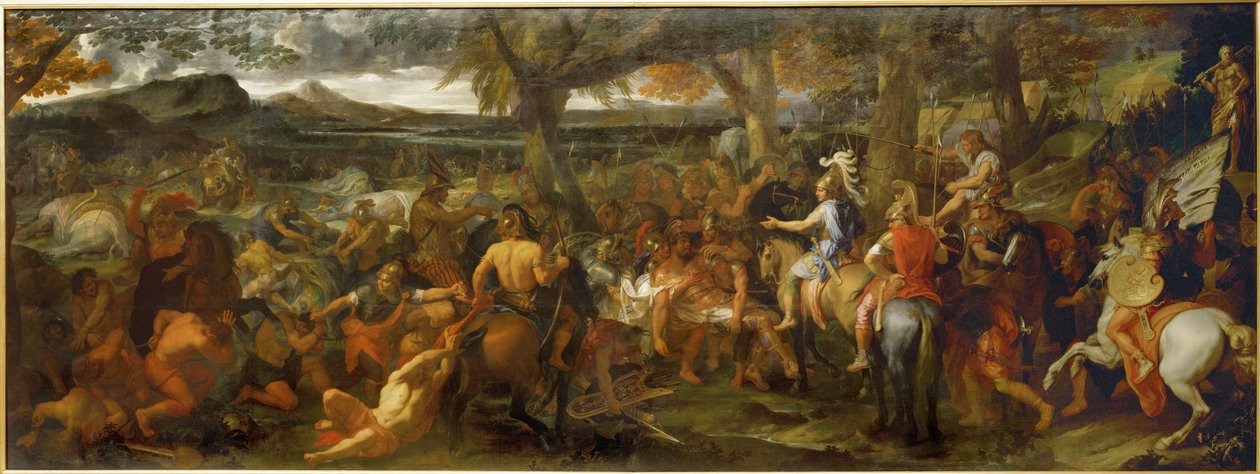 Alexandre et Porus - Alexander den store och Porus, kung av Indien ... av Charles (studio of ) Le Brun