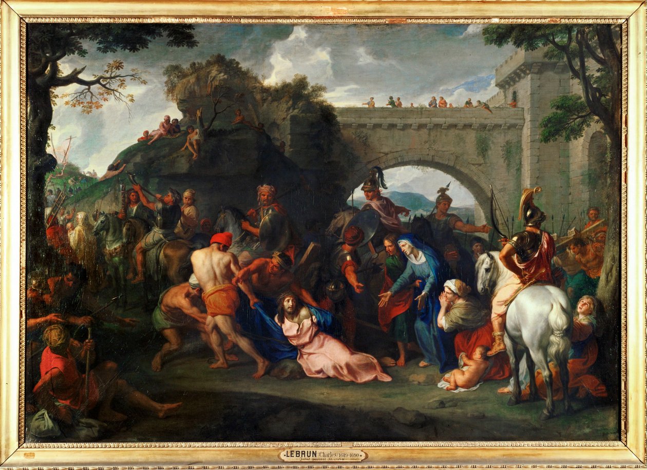 Att bära korset ... av Charles (studio of ) Le Brun