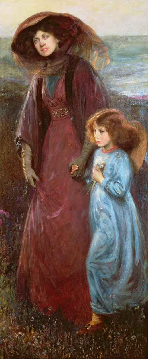 Porträtt av Mrs Muriel Waddington och dotter av Charles A. Buchel