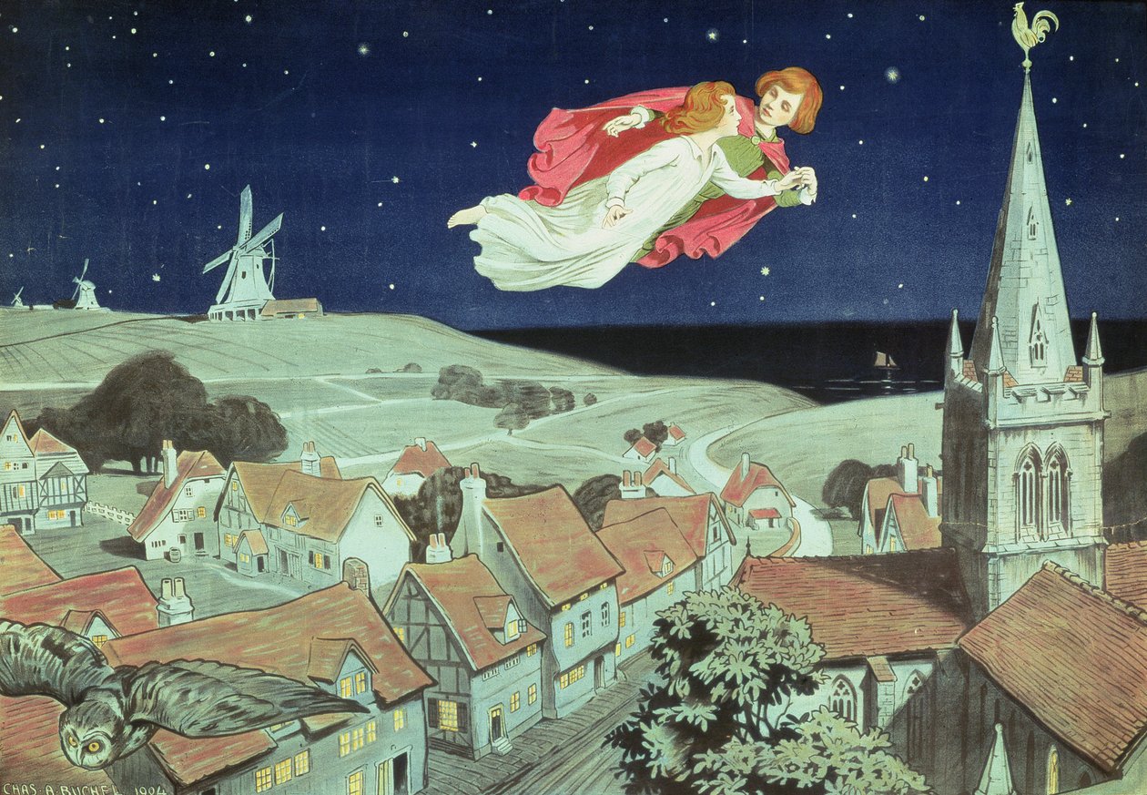 Affisch som annonserar den första produktionen av J.M. Barries "Peter Pan", Duke of York