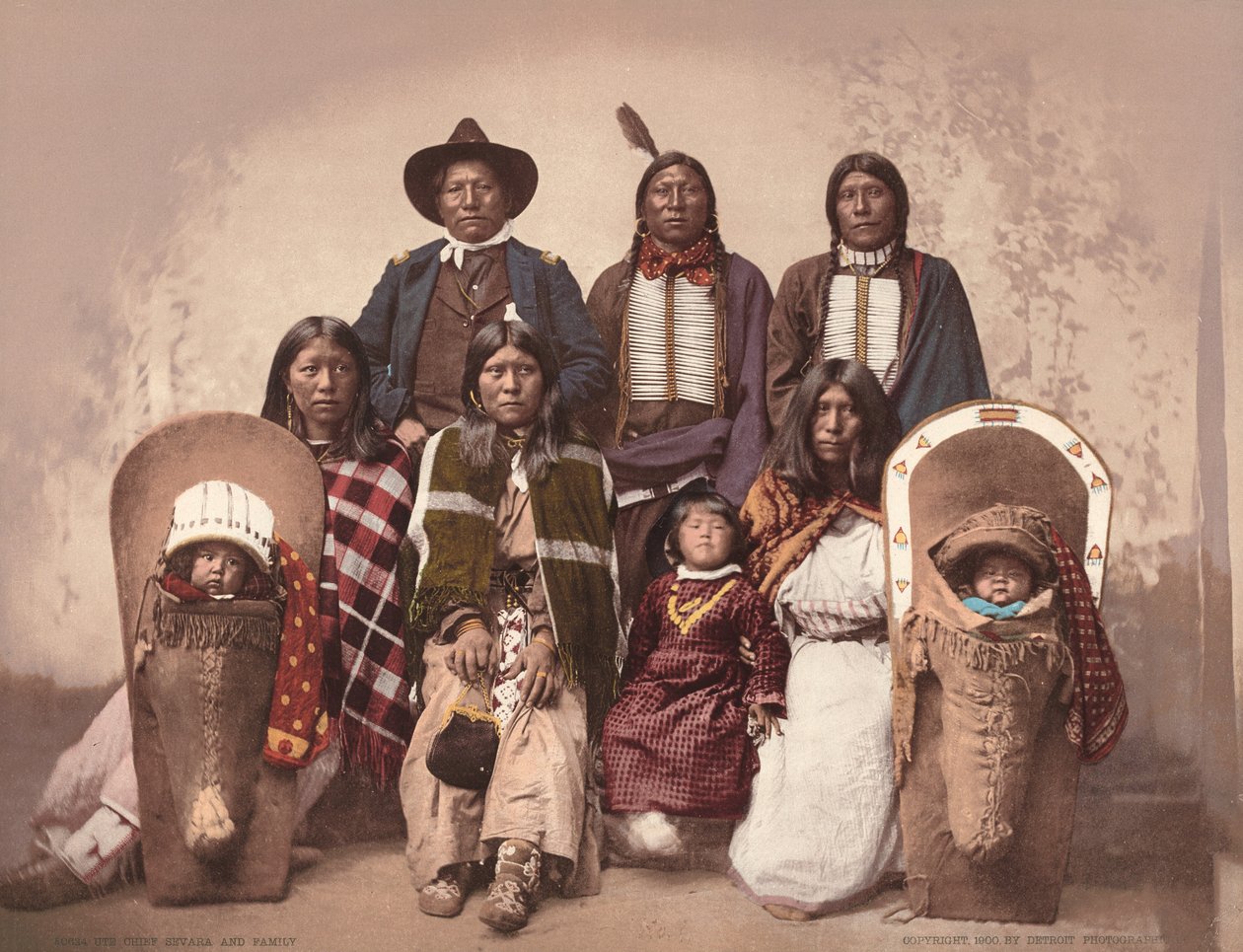 Ute Chief Severo och familj av Charles A. Nast, Detroit Photographic Company