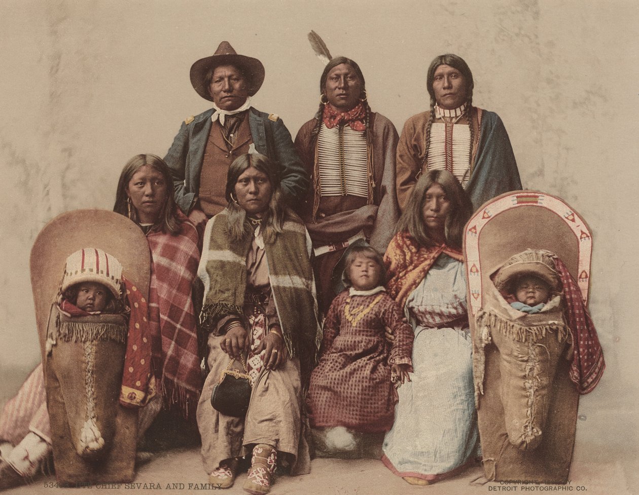 Ute Chief Severo och familj av Charles A. Nast, Detroit Photographic Company