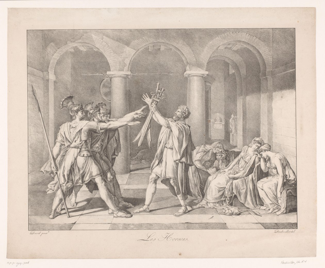 Horatiernas Eed Les Horaces (titel på objekt) av Charles Achille D