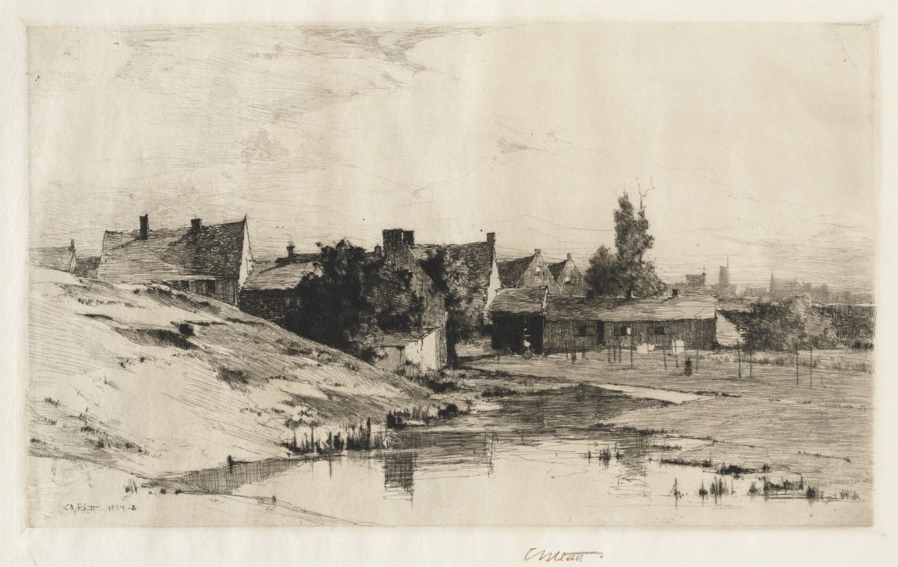Gamla hus nära Brygge, 1884-1888. av Charles Adams Platt