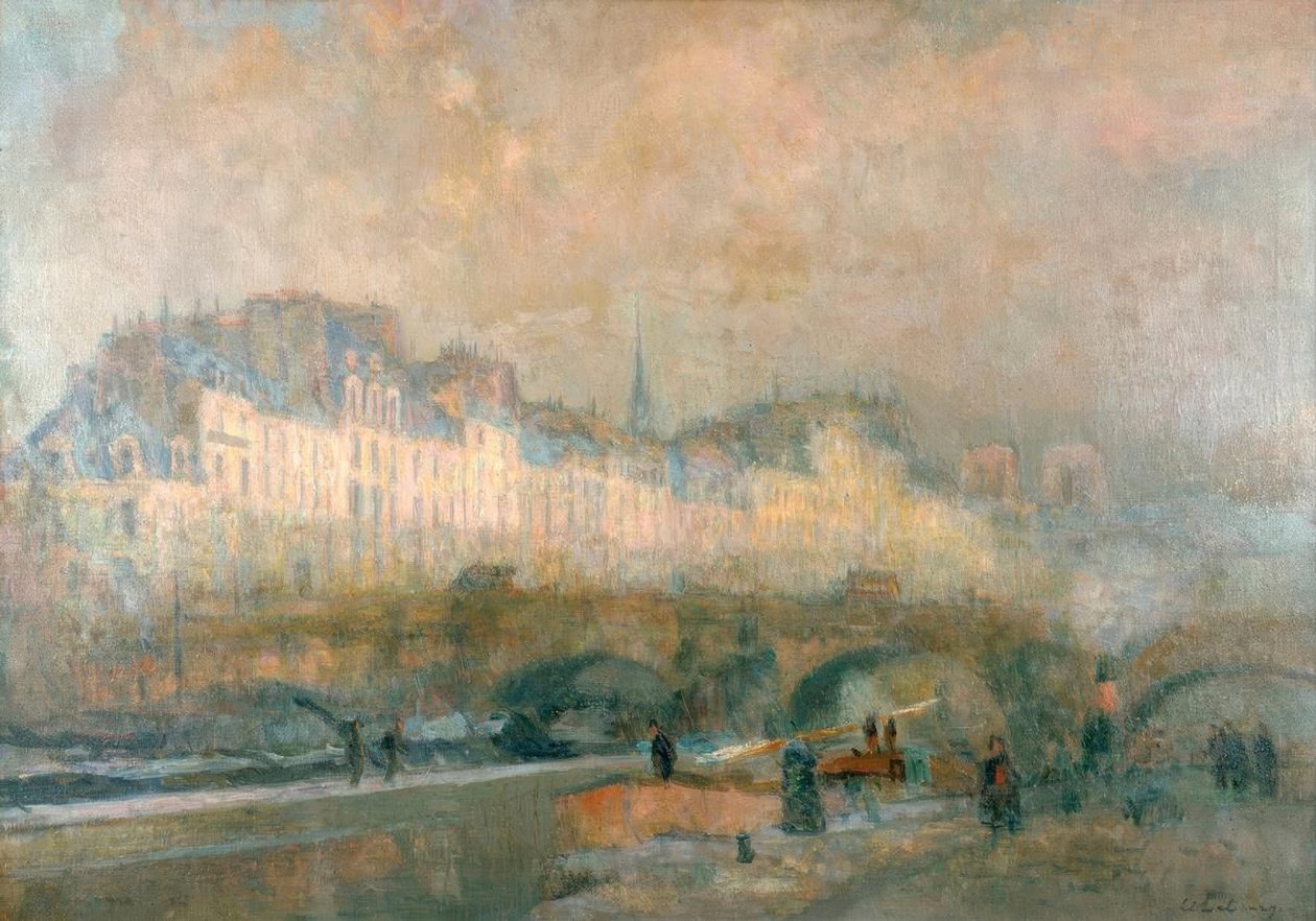 Valutalåset i vintersolsken ’, Paris av Charles Albert Lebourg