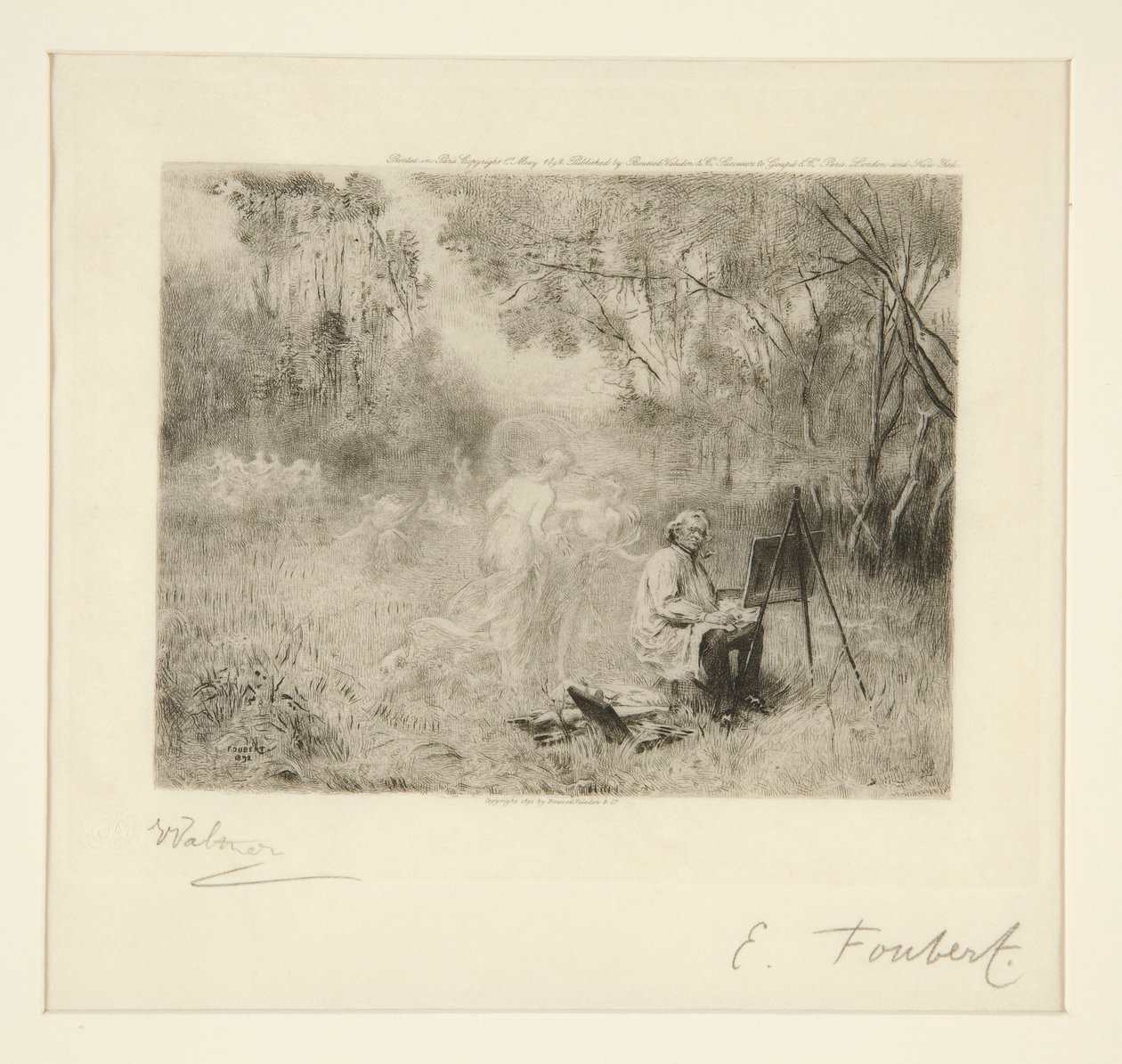 Corot Målning: Efter Foubert av Charles Albert Waltner
