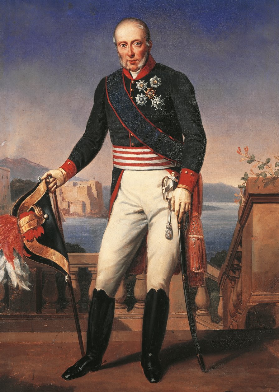 Porträtt av Francis I av de två Sicilierna, av Charles-Alexandre Debacq, målning av Charles Alexandre Debacq
