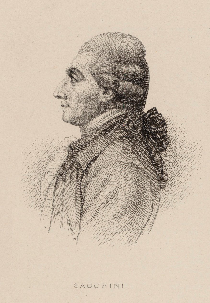 Porträtt av kompositören Antonio Sacchini 1730-1786, 1870. av Charles Alphonse Deblois