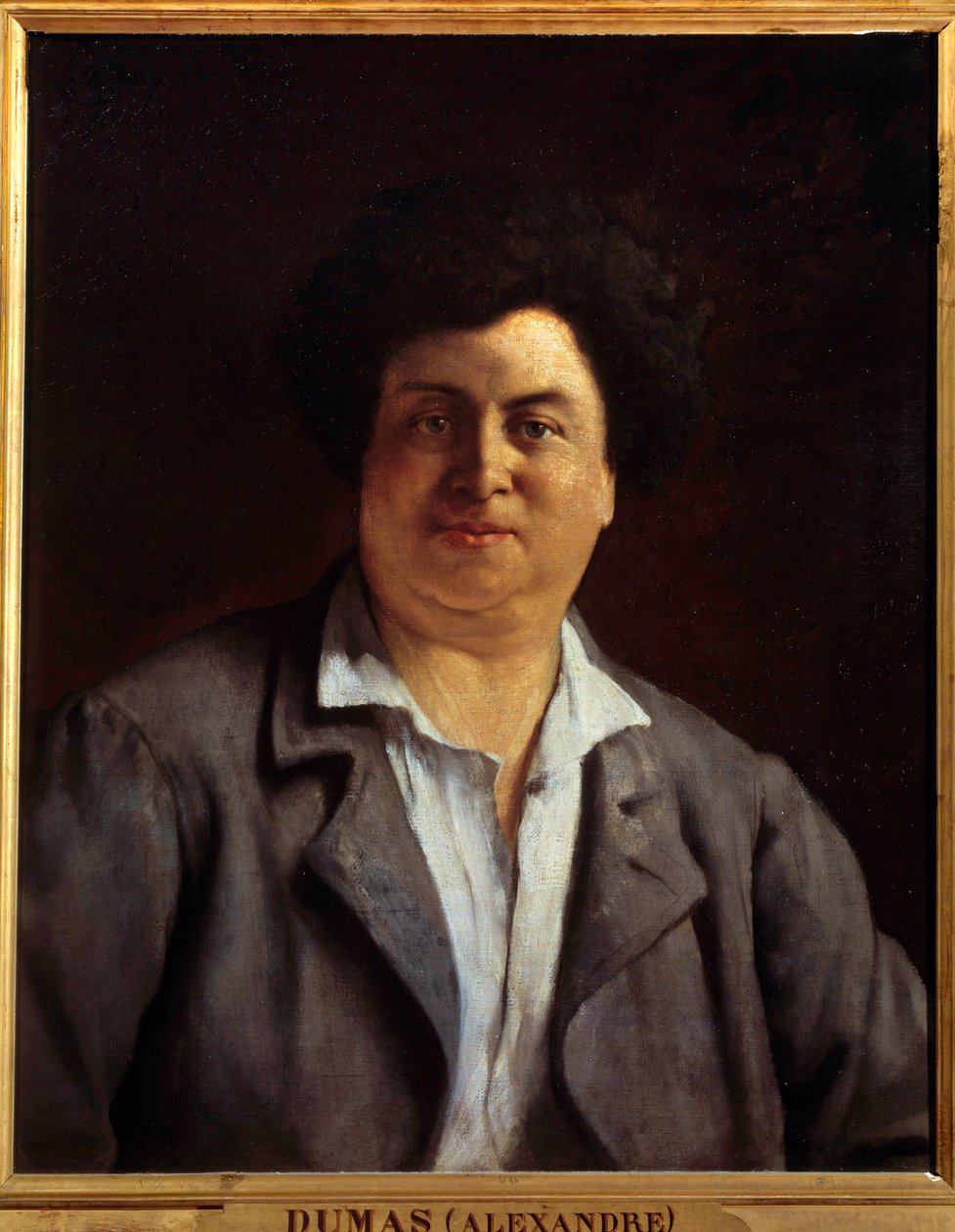 Porträtt av författaren Alexandre Dumas pere av Charles Alphonse Paul Bellay