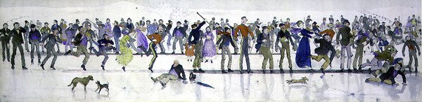 Vinterspel (penna och bläck, akvarell) av Charles Altamont Doyle