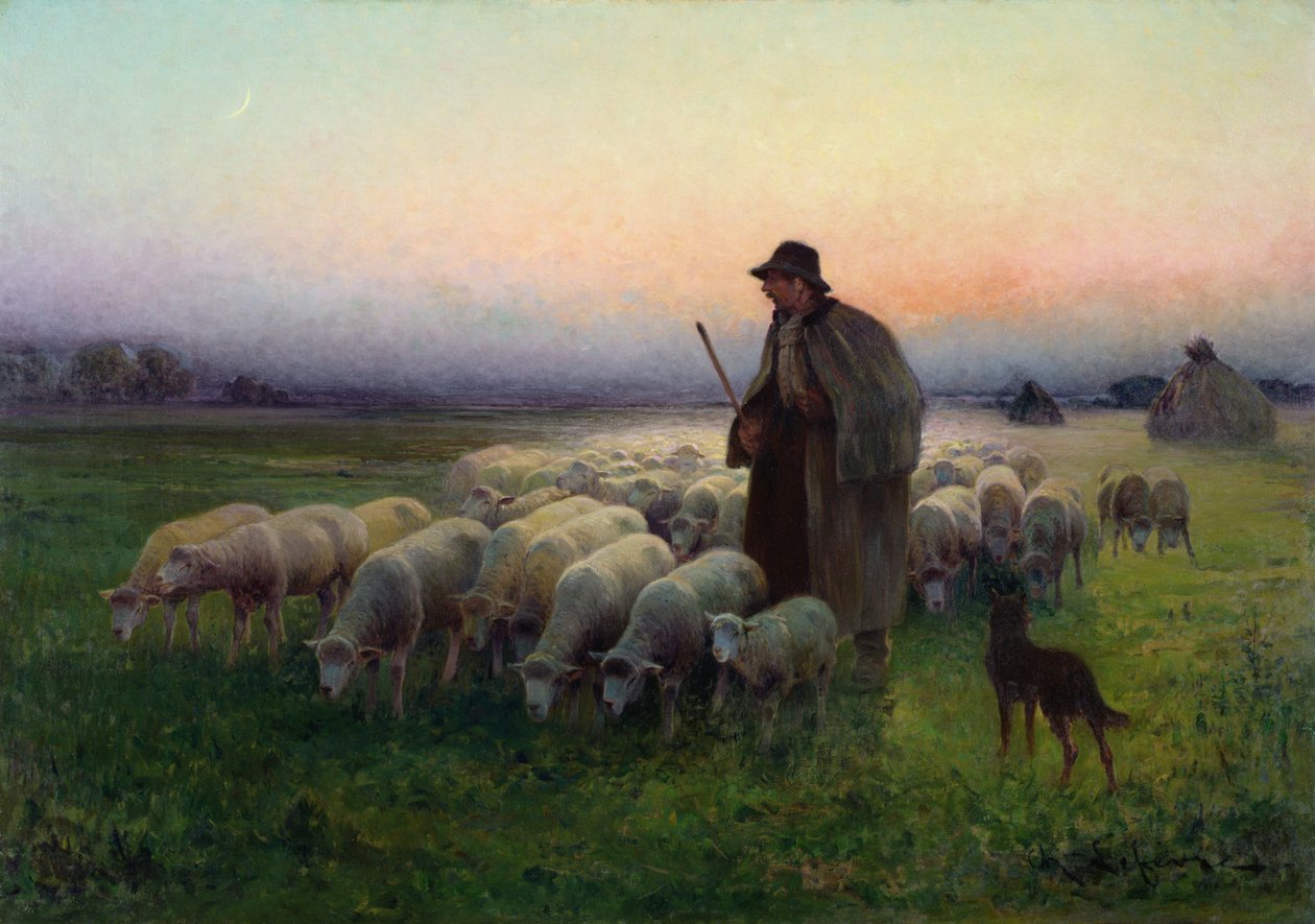 Återvänden till fältet, c.1913 av Charles Amable Lefebvre