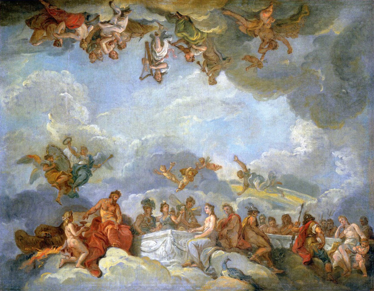 Ganymedes intåg på Olympen - oljeskiss av Charles Amedee Philippe van Loo