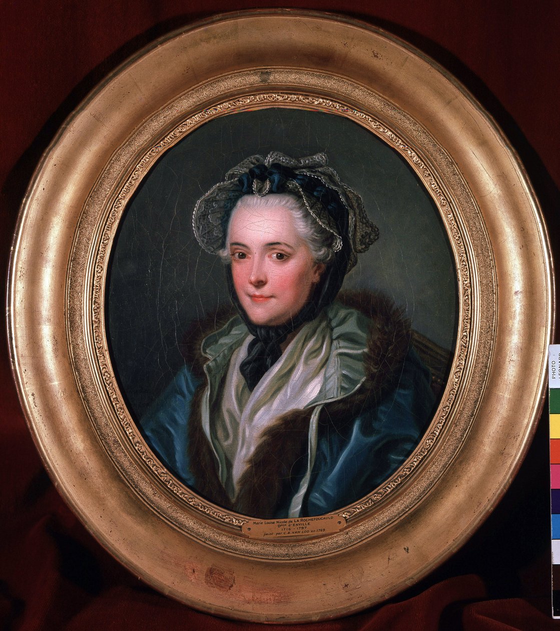 Porträtt av Marie-Louise-Nicole (Marie Louise Nicole), hertiginna av Enville (Anville) (1716-1797). Målning av Charles Amedee Philippe van Loo (1719-1795) av Charles Amedee Philippe van Loo