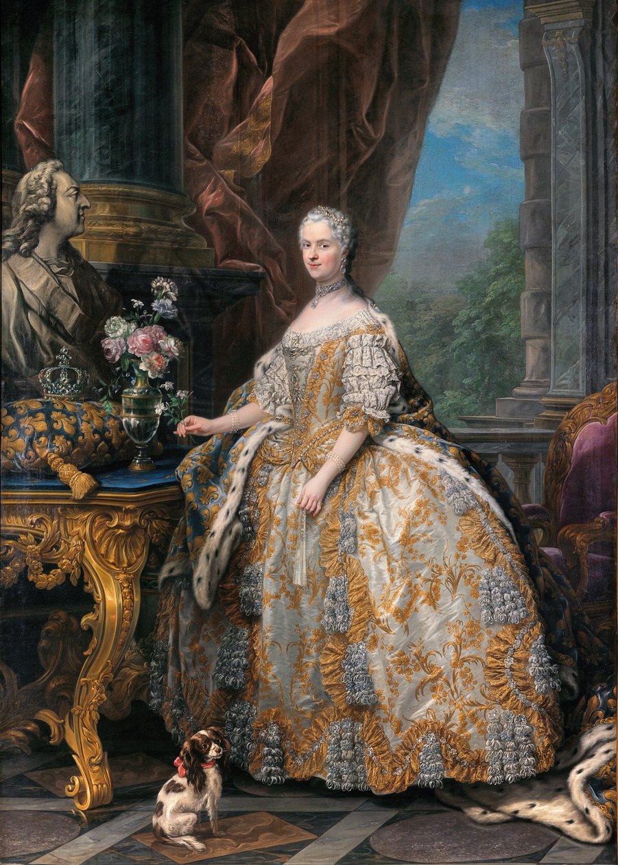 Franska: Marie Leszczinska, reine de France (1703-1768) Marie Leszczinska, drottning av Frankrike (1703-1768) av Charles André van Loo