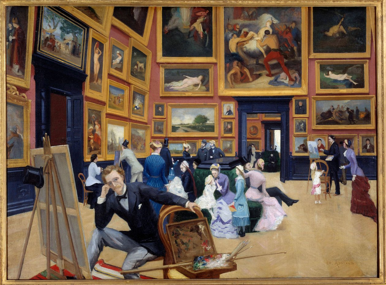 Interiörvy av Musee des Beaux Arts de Rouen Målning av Charles Angrand (1854-1926) 1880 Sön. 1,1x1,5 m Rouen musee des Beaux - Interiörvy av Musee des Beaux Arts i Rouen. Målning av Charles Angrand (1854-1926) av Charles Angrand