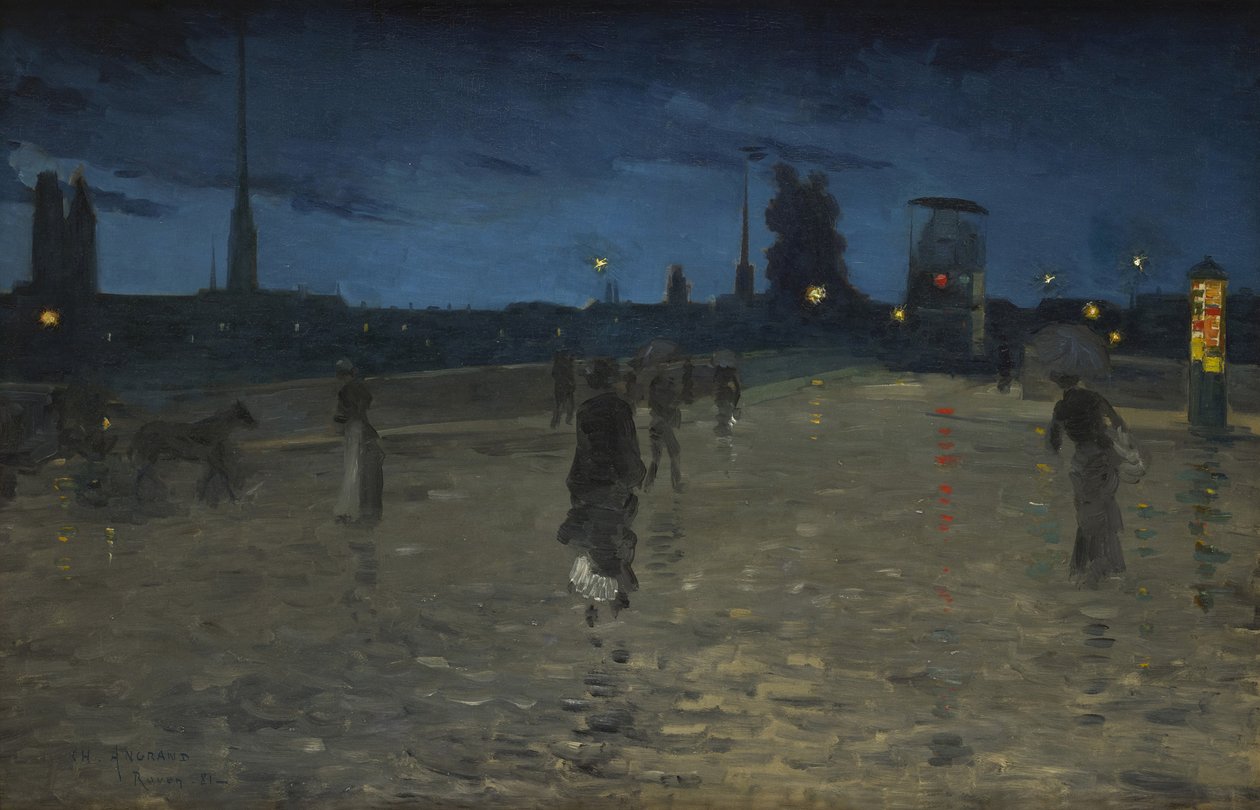 Stenbron, Rouen, 1881. av Charles Angrand