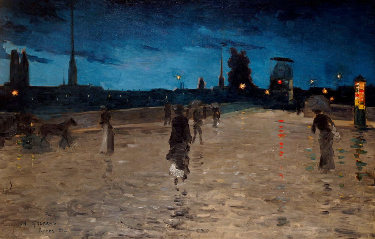 Stenbron, Rouen, 1881 av Charles Angrand
