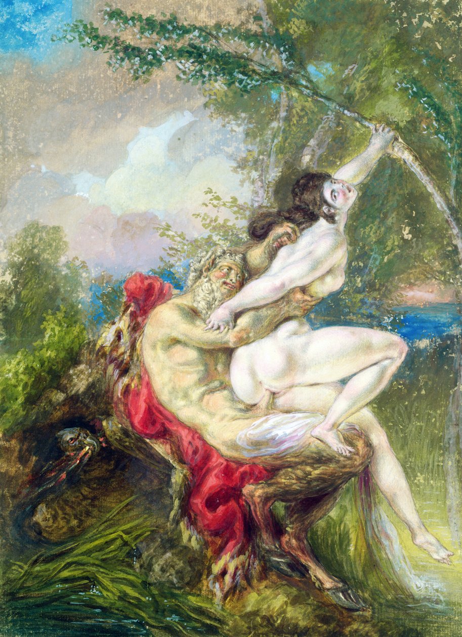 Jupiter och Antiope, från Universal History av Charles Antoine (attr. to) Coypel