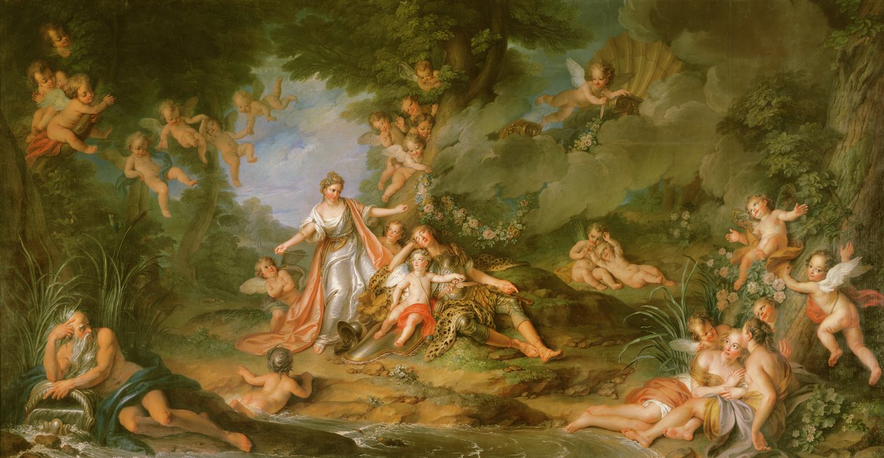 Armide Anatamani Kumpiga Renaud, 1741 iliyopitishwa av Charles Antoine Coypel