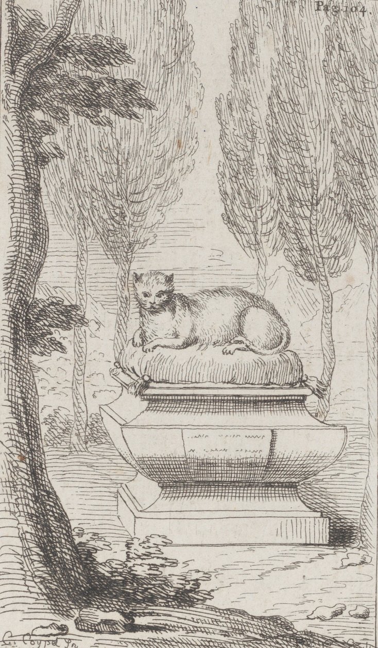 Katt på en grav, 1714-52., 1714-52. av Charles Antoine Coypel