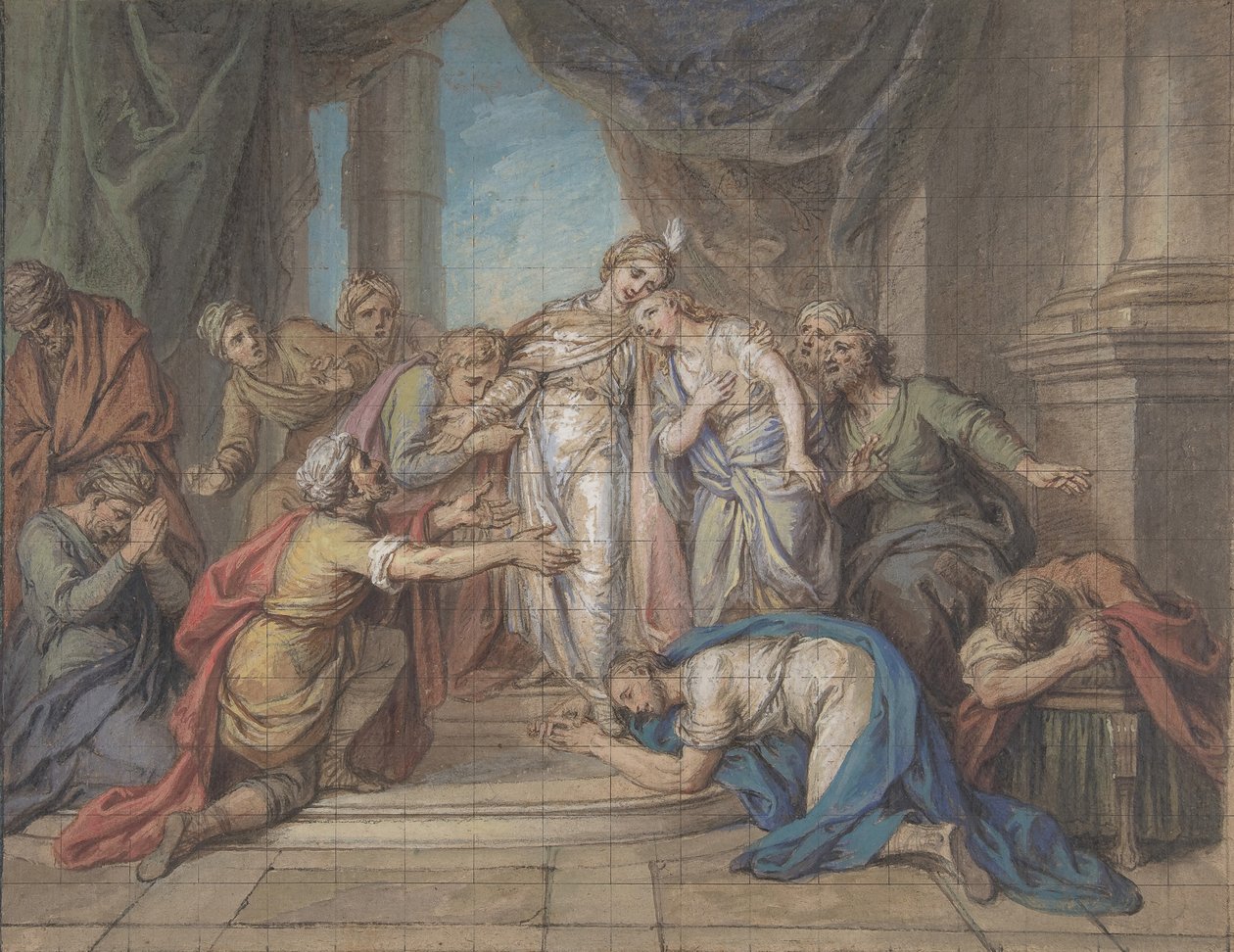 Joseph erkänd av sina bröder, 1700-talet. av Charles Antoine Coypel