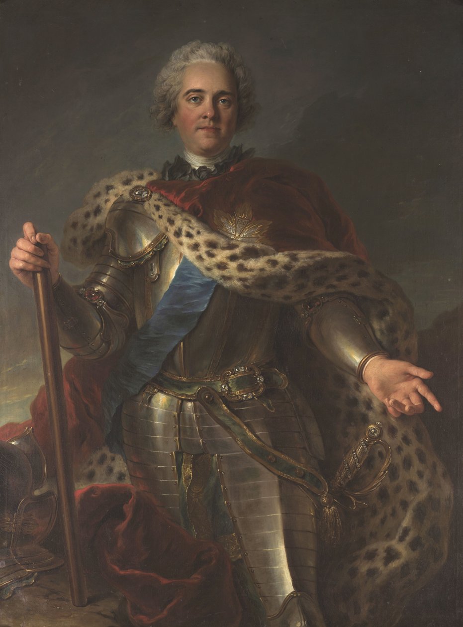 Porträtt av Maurice de Saxe 1696-1750, marskalk av Frankrike, ca 1735-1739. av Charles Antoine Coypel