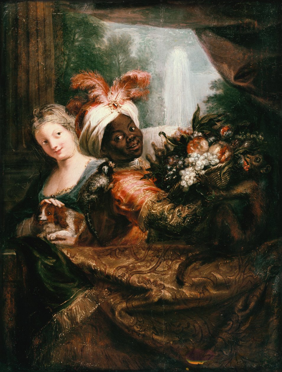 Taulealea Uuliuli o lo o Uuina se Ato Fualaau aina ma se Teine Laiti o lo o Mimilo i le Maile av Charles Antoine Coypel