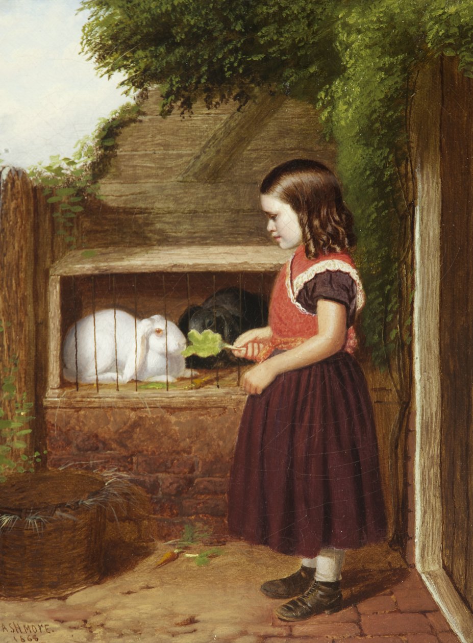 Mata kaninerna, 1868 av Charles Ashmore