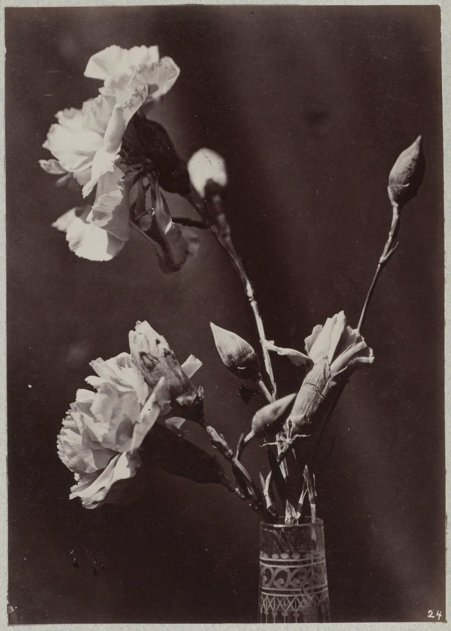 Blomstudie med glasvas av Charles Aubry (manner of)