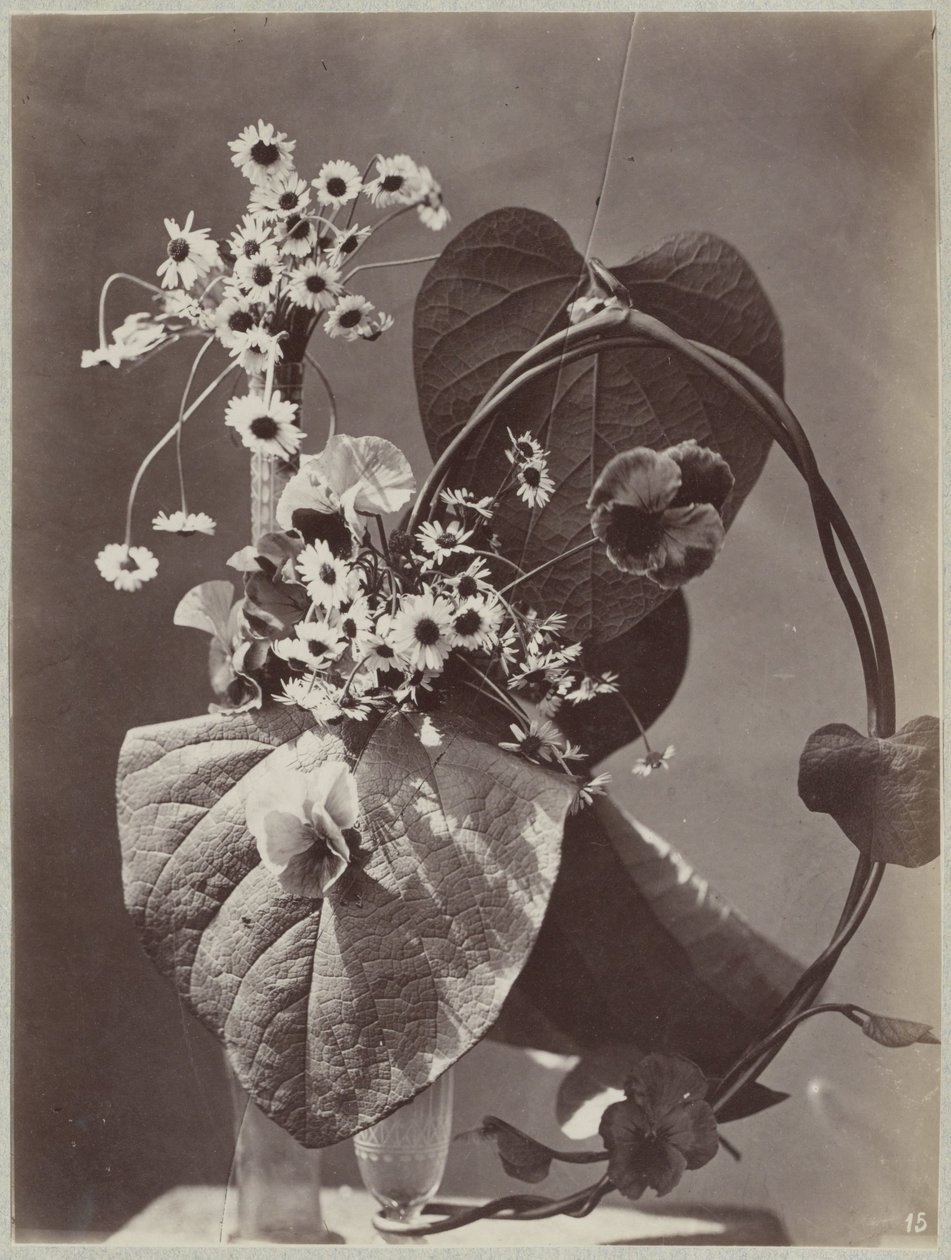Blomstudie med glasvaser av Charles Aubry (manner of)