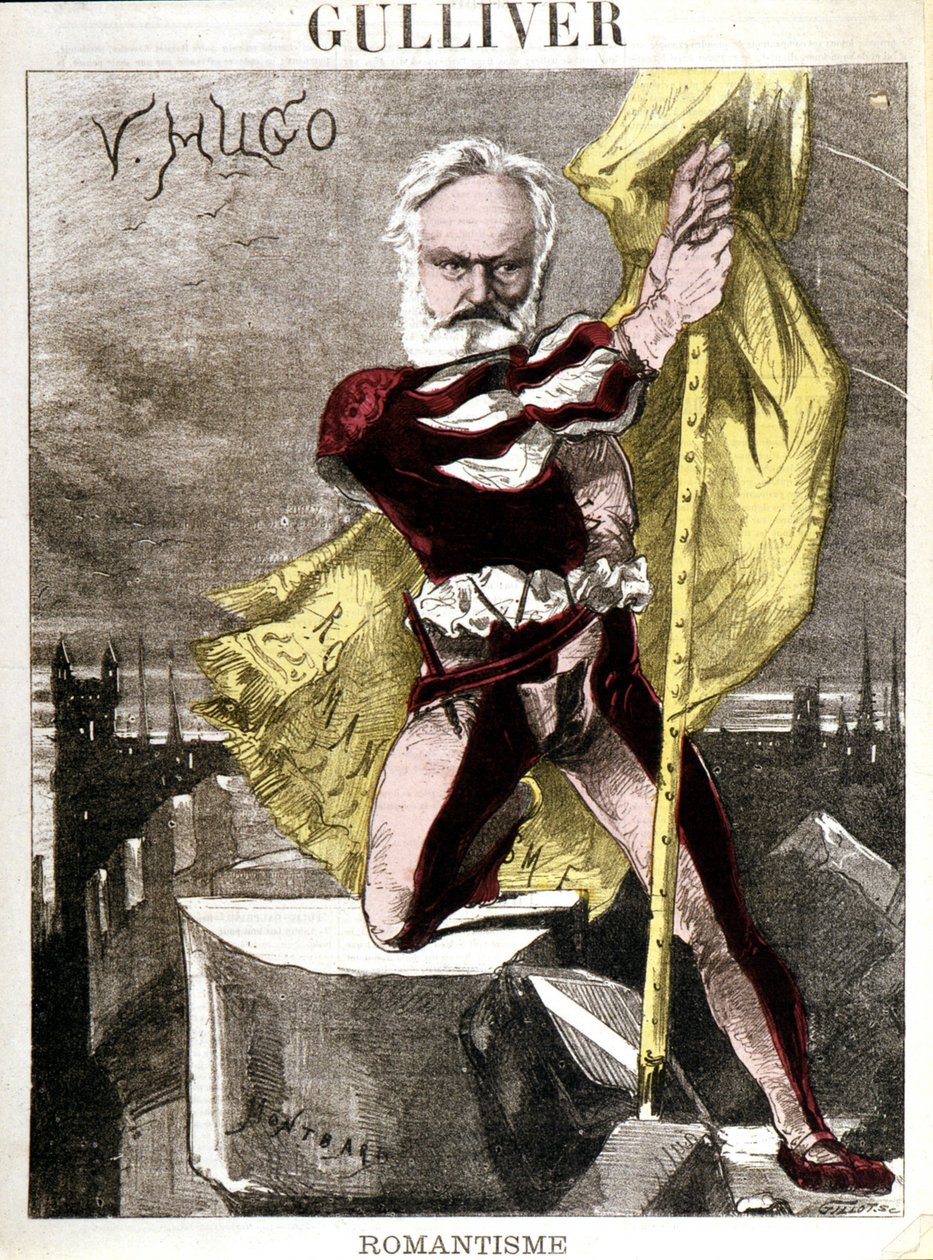 Tecknad av Victor Hugo av Georges Montbard (1841-1905). "" Gulliver - Romantik"" av Charles Auguste Loye