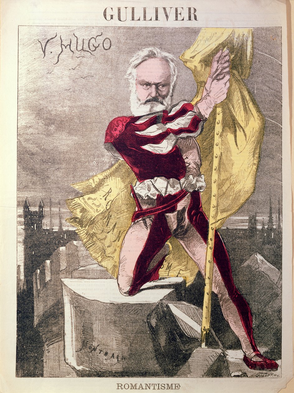 Karikatyr av Victor Hugo (1802-85) från "Gulliver", ca 1871-80 av Charles Auguste Loye