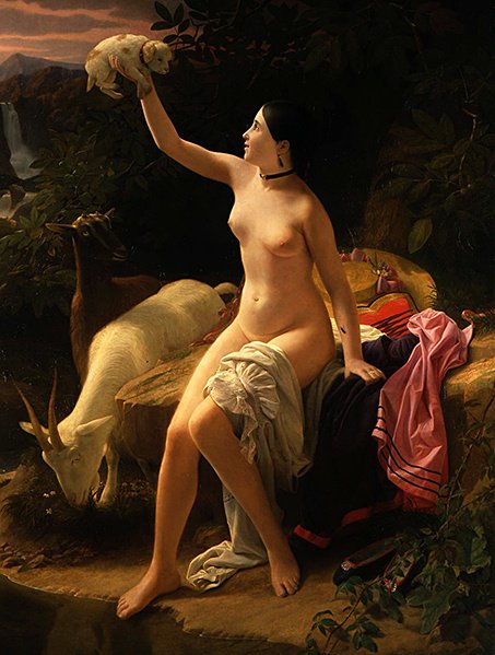 A Pastoral Idyll (olja på duk) av Charles Auguste Steuben
