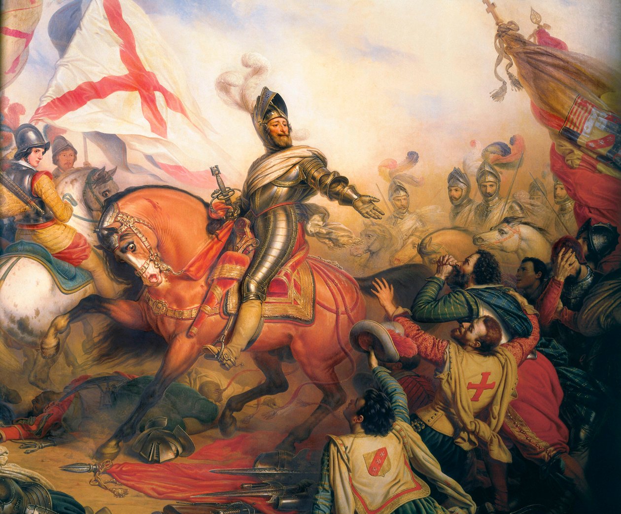 "Kung Henrik IV vid slaget vid Ivry", målning av baron Charles von Steuben av Charles Auguste Steuben