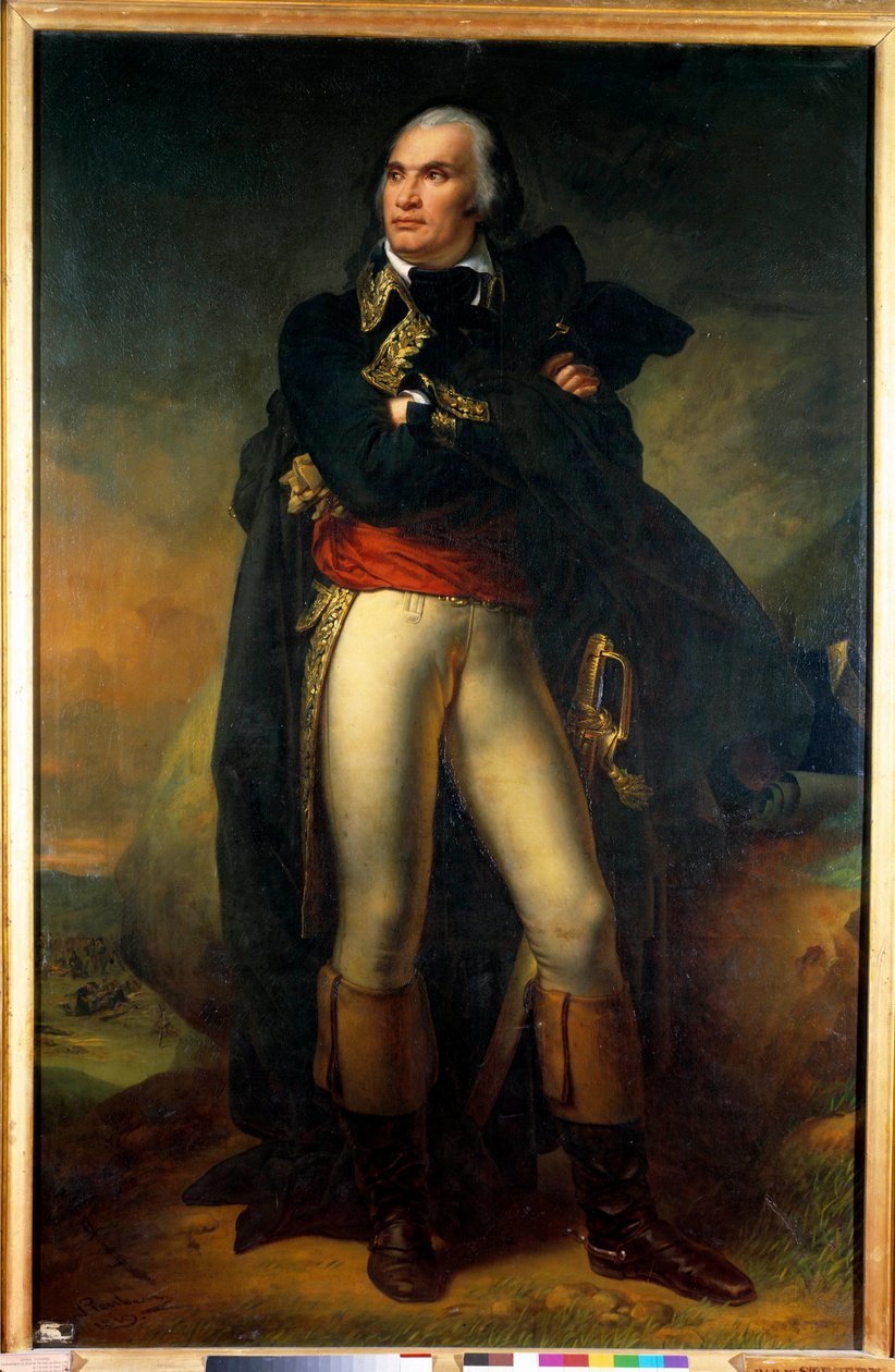 Porträtt till fots av Charles Pichegru (1761-1804), överste general för arméerna i Norden, Sambre och Meuse, Rhen och Mosel Målning av Charles de Steuben (1788-1856) 1819 Sön. 2,1x1,3 m. Paris, Musee de l