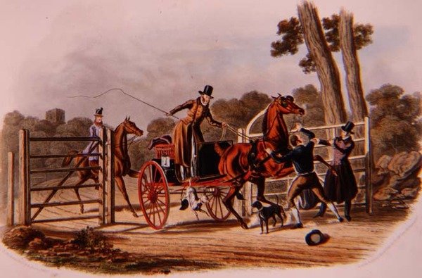 "An Insubordinate Gate Keeper", graverad av R.G. Reeve (fl.1811-37) pub. av Thomas McLean av Charles B. (after) Newhouse