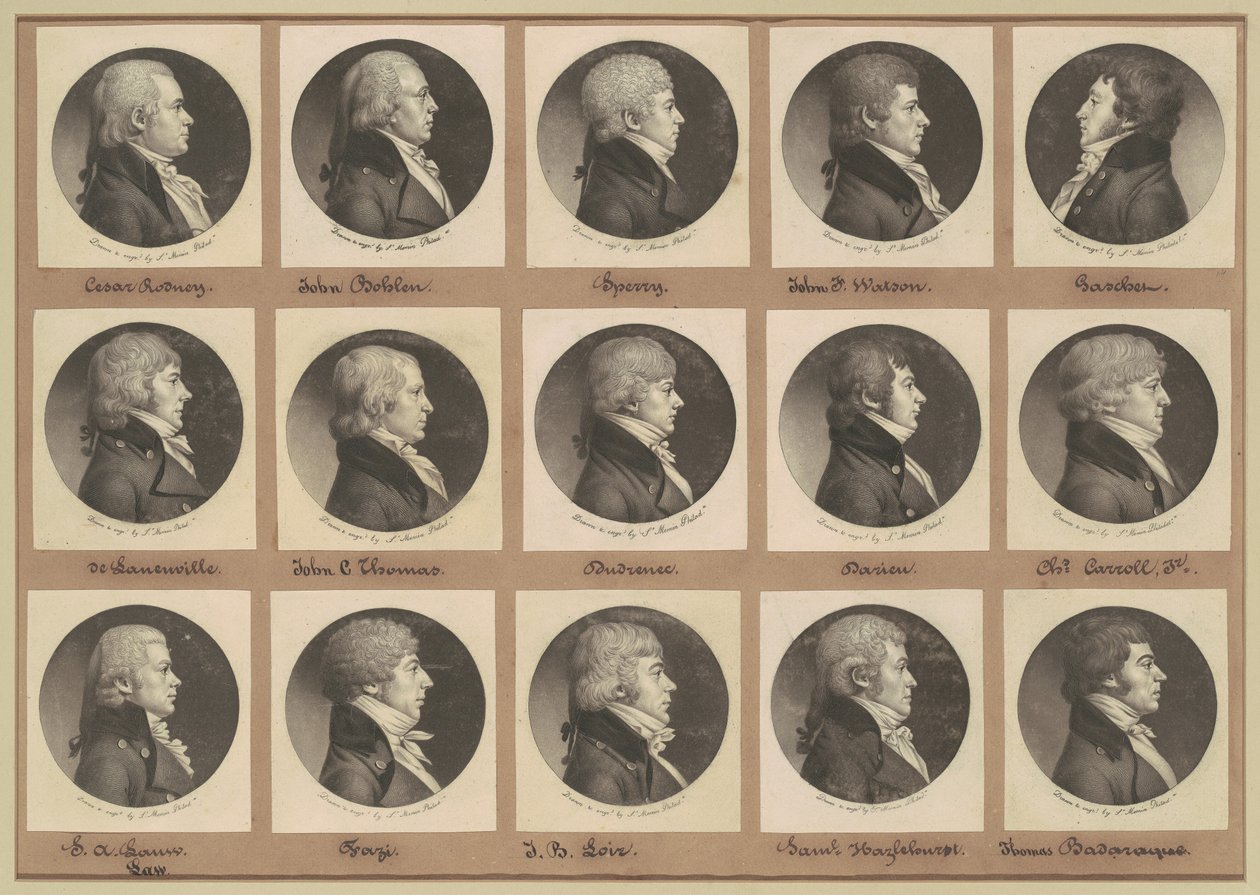 Saint-Mémin samling av porträtt, grupp 14 av Charles B. J. Févret de Saint Mémin