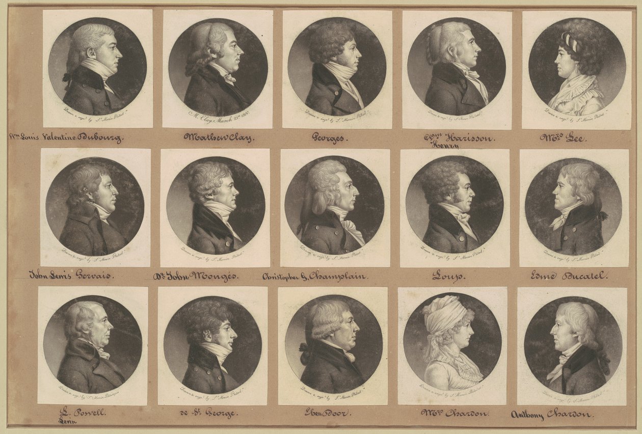 Saint-Mémin samling av porträtt, grupp 15 av Charles B. J. Févret de Saint Mémin