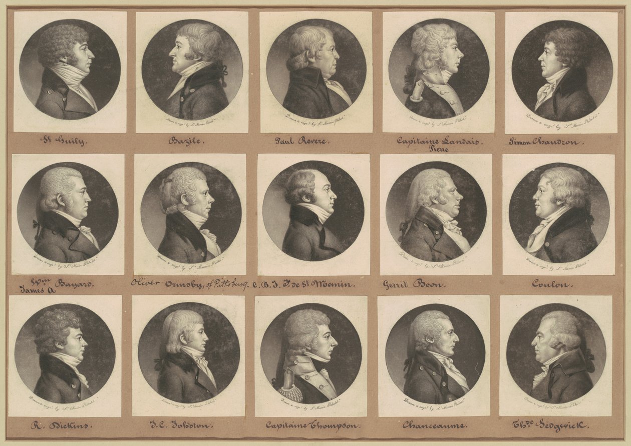 Saint-Mémin samling av porträtt, grupp 18 av Charles B. J. Févret de Saint Mémin