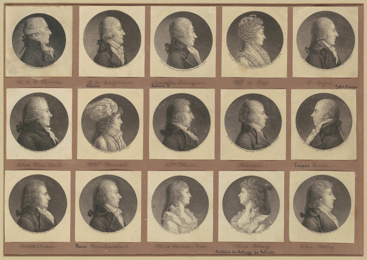 Saint-Mémin samling av porträtt, grupp 1 av Charles B. J. Févret de Saint Mémin