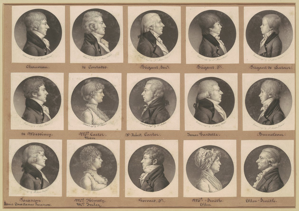 Saint-Mémin samling av porträtt, grupp 20 av Charles B. J. Févret de Saint Mémin
