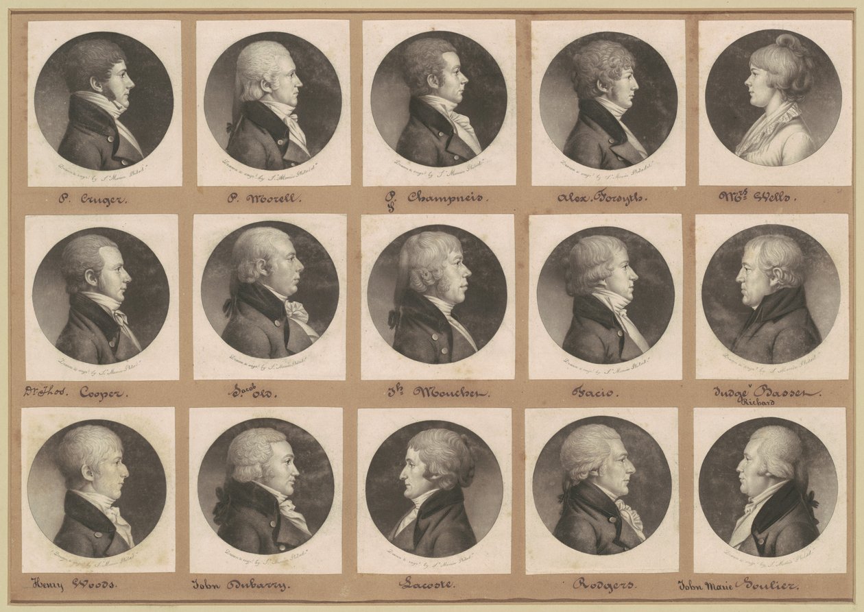 Saint-Mémin samling av porträtt, grupp 21 av Charles B. J. Févret de Saint Mémin