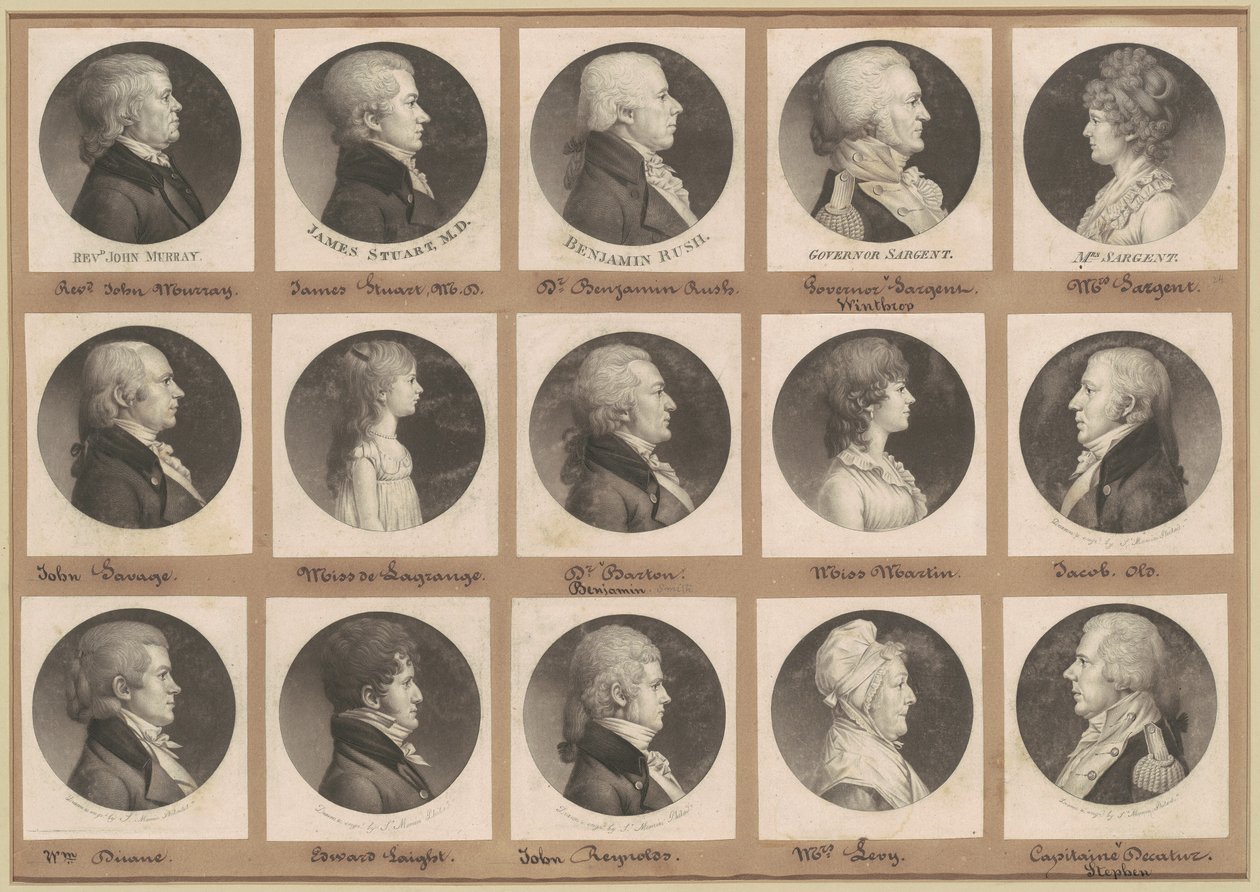 Saint-Mémin samling av porträtt, grupp 24 av Charles B. J. Févret de Saint Mémin