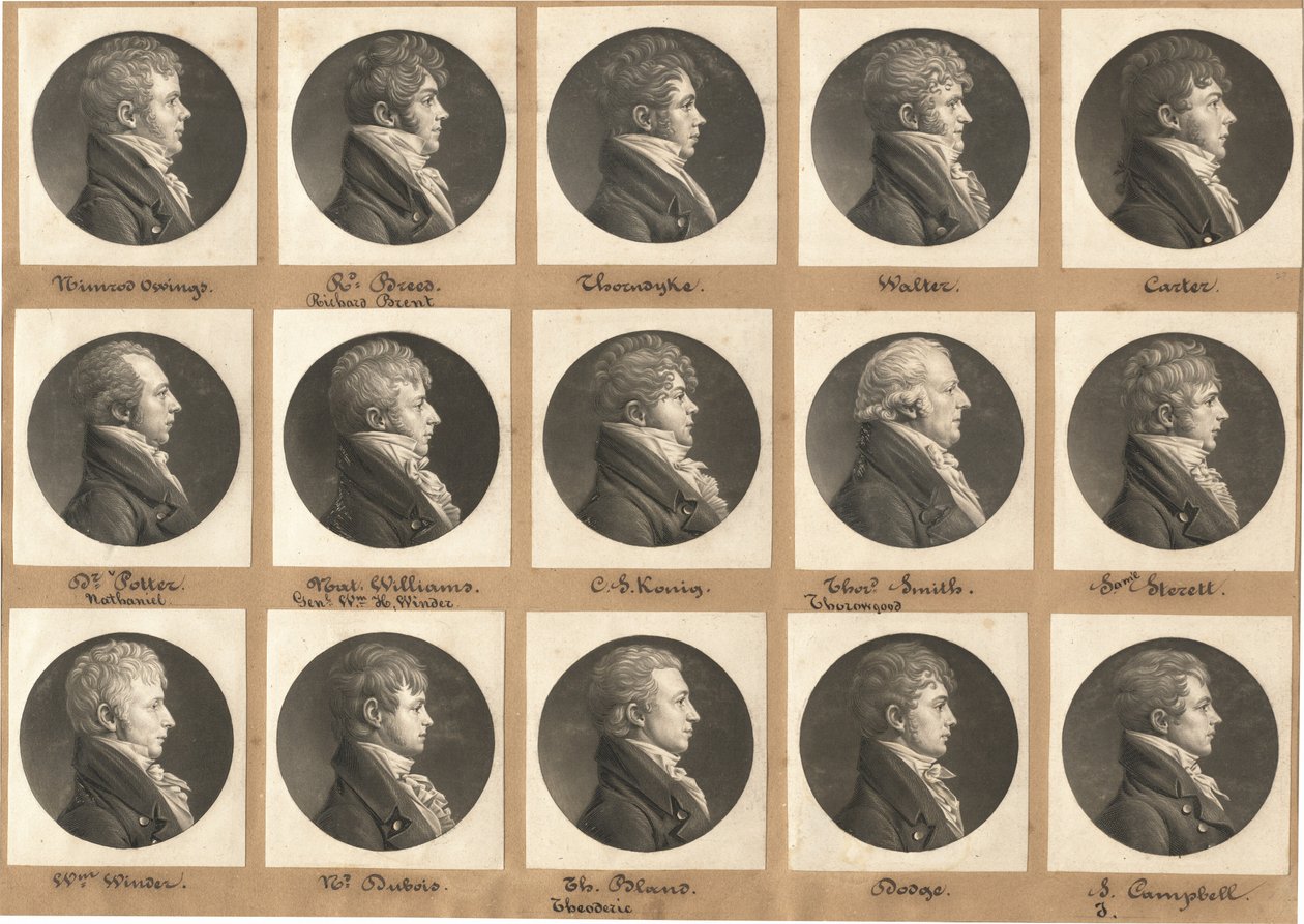 Saint-Mémin samling av porträtt, grupp 27 av Charles B. J. Févret de Saint Mémin