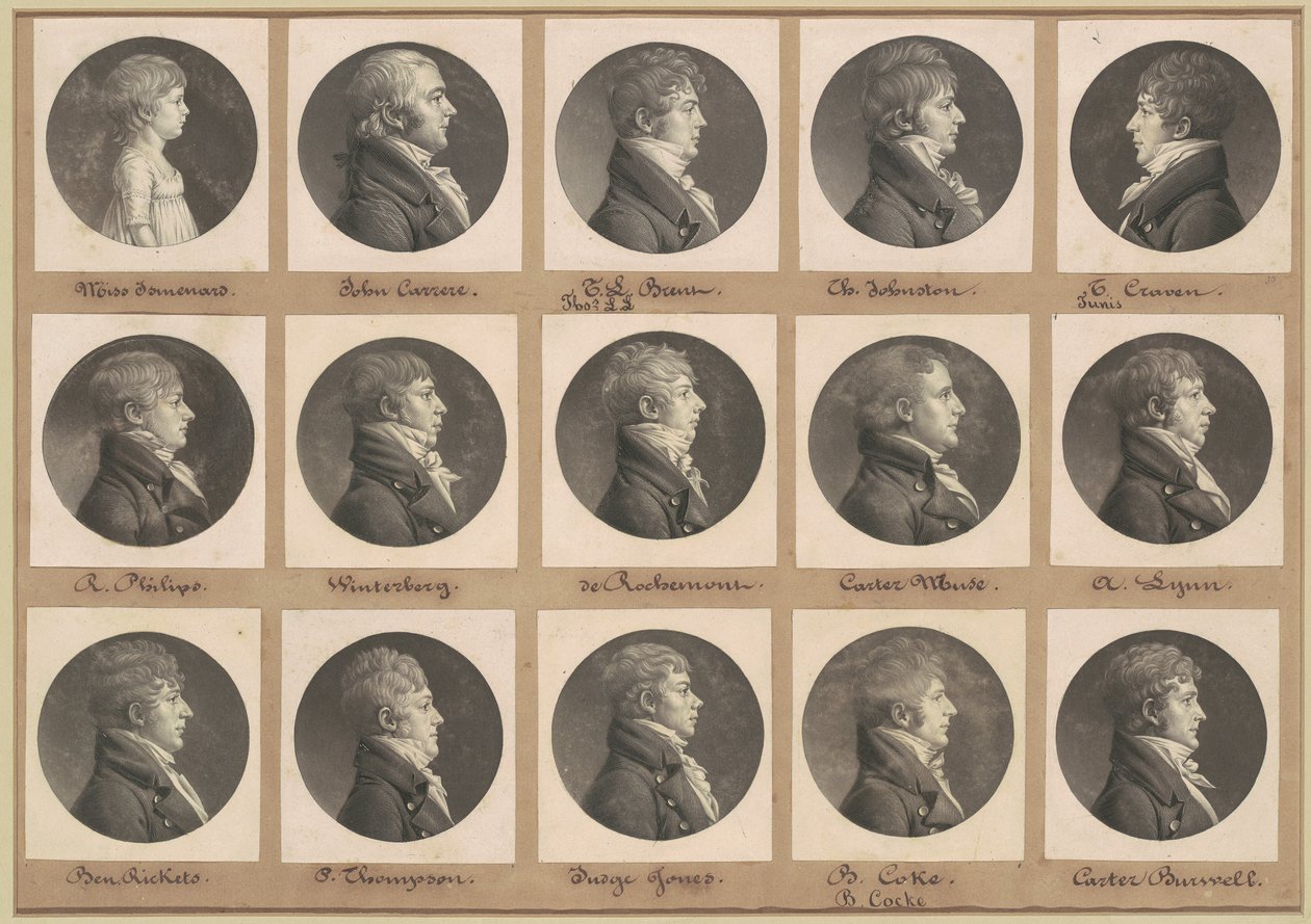 Saint-Mémin samling av porträtt, grupp 30 av Charles B. J. Févret de Saint Mémin