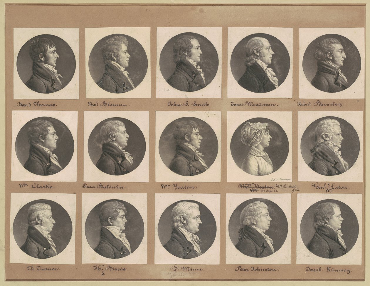 Saint-Mémin samling av porträtt, grupp 38 av Charles B. J. Févret de Saint Mémin