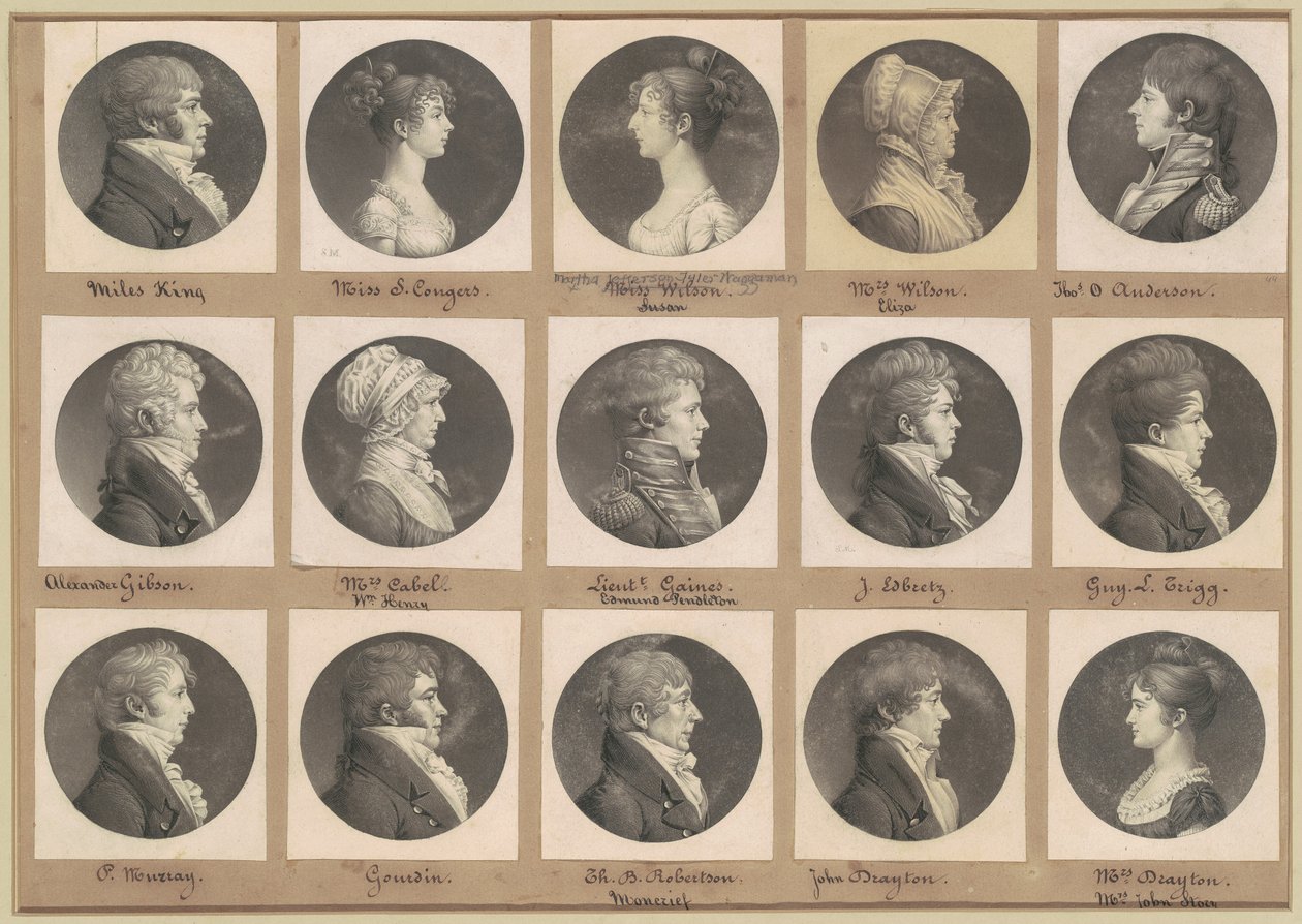 Saint-Mémin samling av porträtt, grupp 44 av Charles B. J. Févret de Saint Mémin